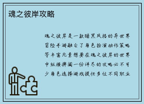 魂之彼岸攻略